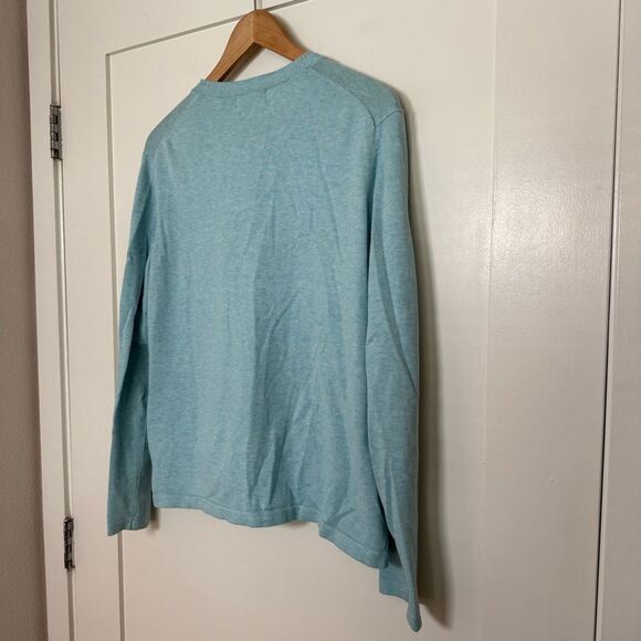 Eddie Bauer Cardigan Sweater Womens Sz XL Blue Stretch Pima Cotton Button Up - Picture 6 of 10